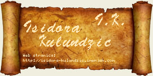 Isidora Kulundžić vizit kartica